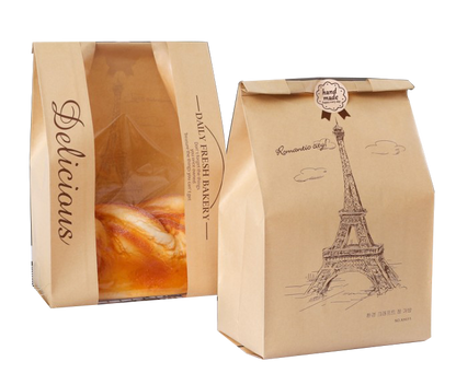 Marah Design paper bread bags with windows (pair)
