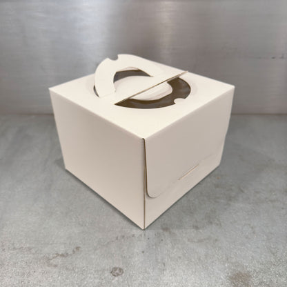 Cake Boxes - With Handles Wholesale White Marah Design 