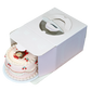 Cake Boxes - With Handles Wholesale White with Cake Marah Design 
