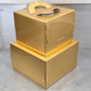 Cake Boxes Gold - With Handles Wholesale Stacked Marah Design 