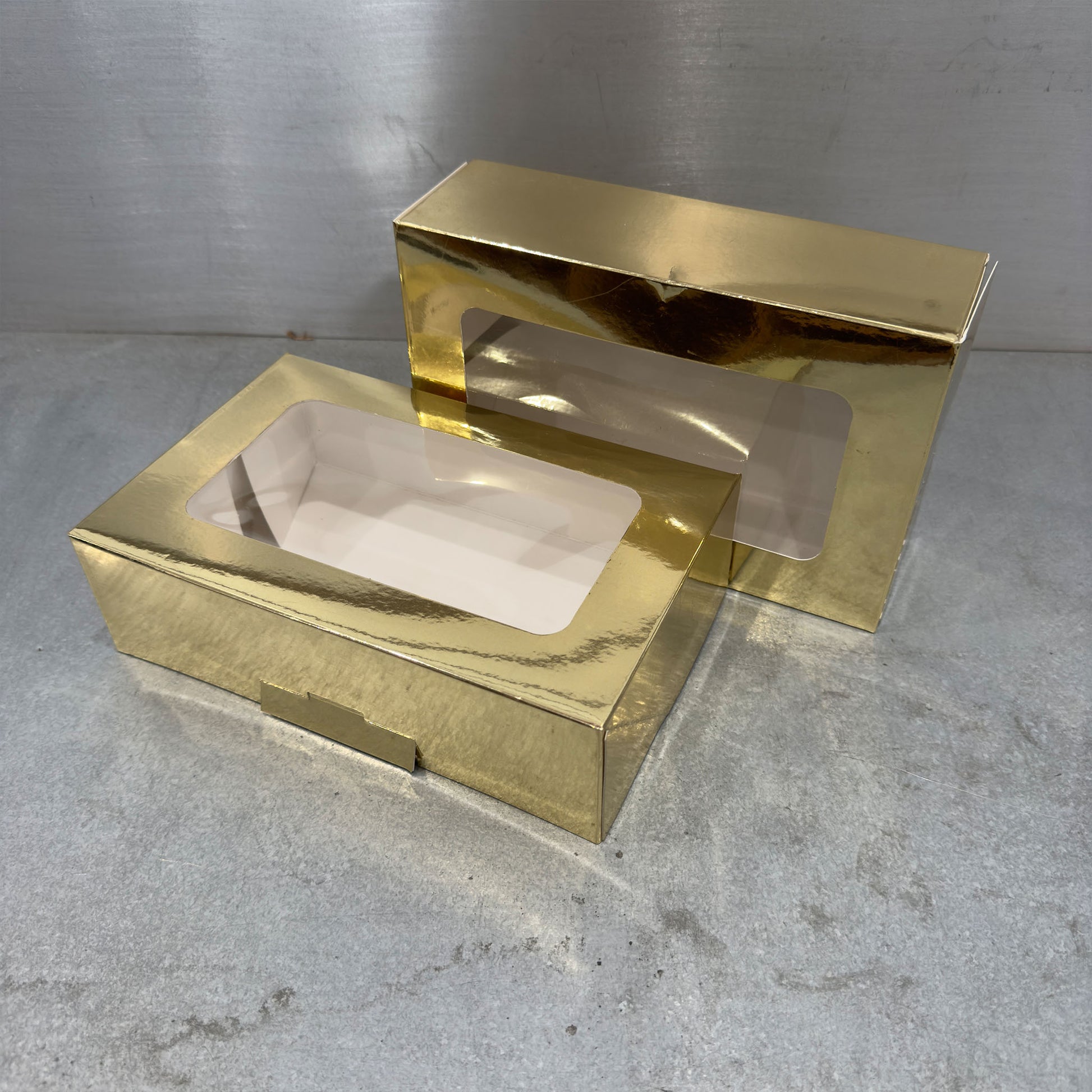 Cookie Boxes with Window - gold color and pair - Marah Design 