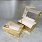 Cookie Boxes with Window lid open- gold color and pair - Marah Design 