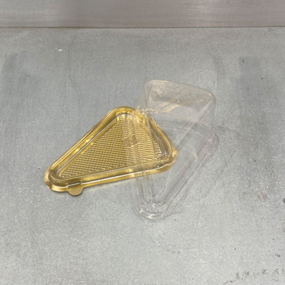 Closeup Angle Cake Slice Boxes with Lid off - Plastic Marah Design 