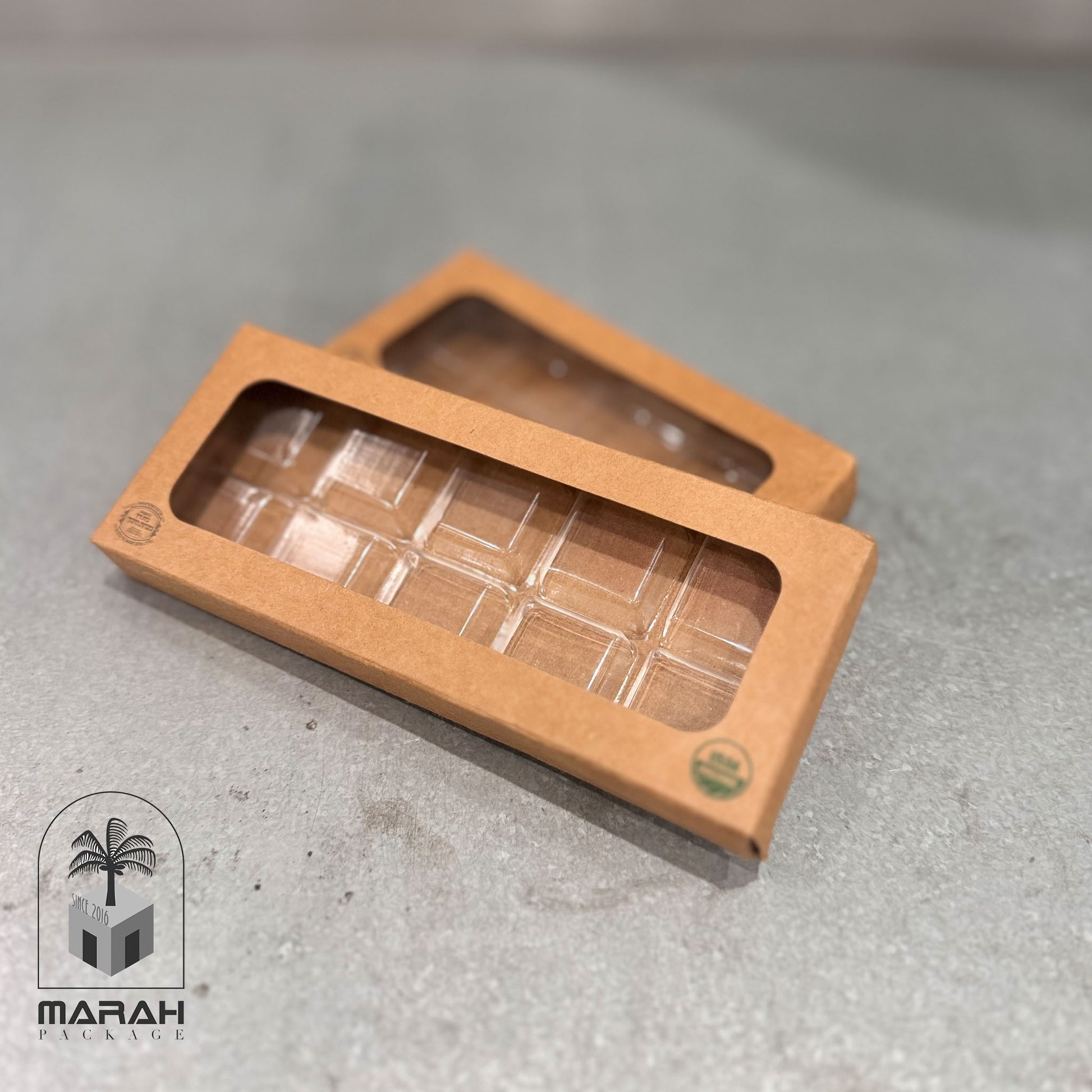 Marah Design Custom, Cardboard Chocolate Boxes - Pair - Closeup