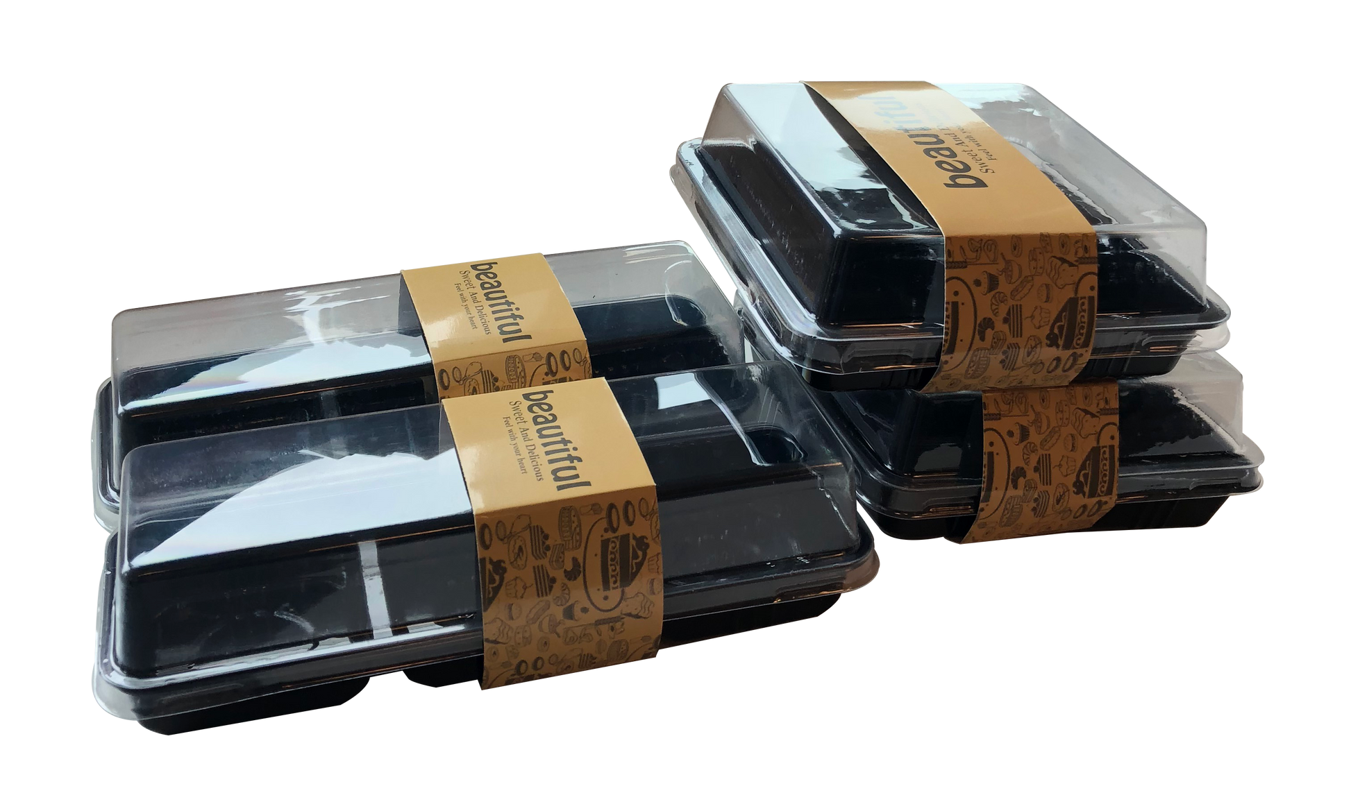 Marah Design Plastic Food Containers - Empty Three or Four Compartment with Labels 