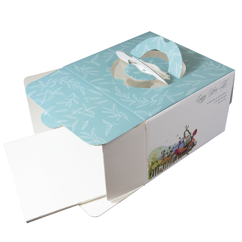 Marah Design cake boards white square - assembled cake box 
