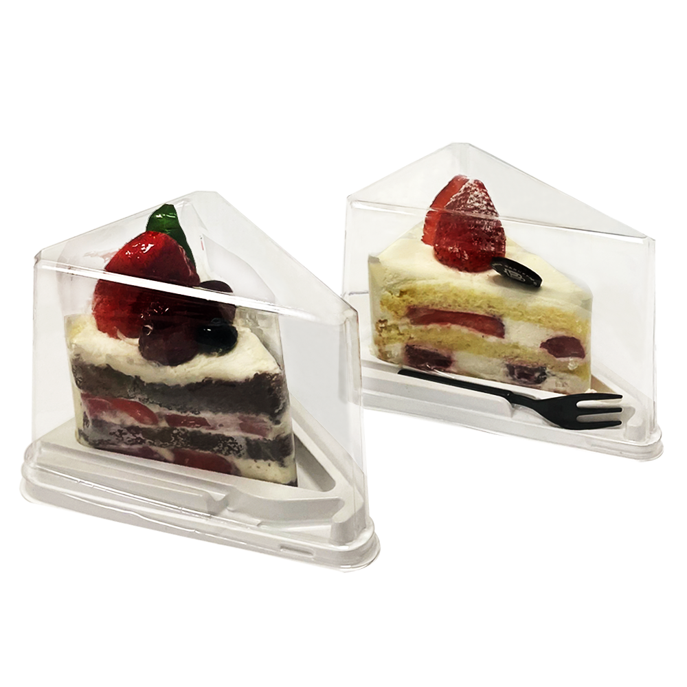 Slices of Cake in enclosed container with small dessert fork Marah Design 