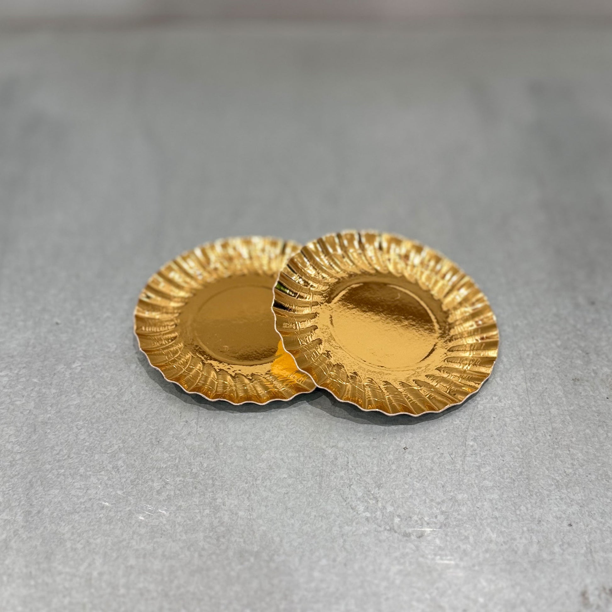 Marah Design Dessert Plate - Golden, Small Scallop Rimmed - pair 