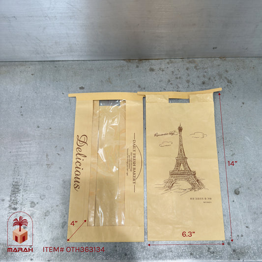 Paper Bread Bags with Window - Clear & Plastic