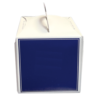 Pastry Box - Cube Shaped with Handles - blue and white solo - Marah Design