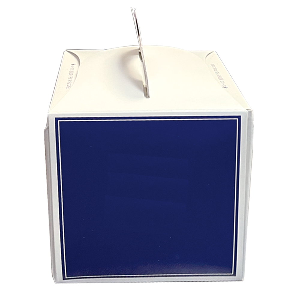 Pastry Box - Cube Shaped with Handles - blue and white solo - Marah Design